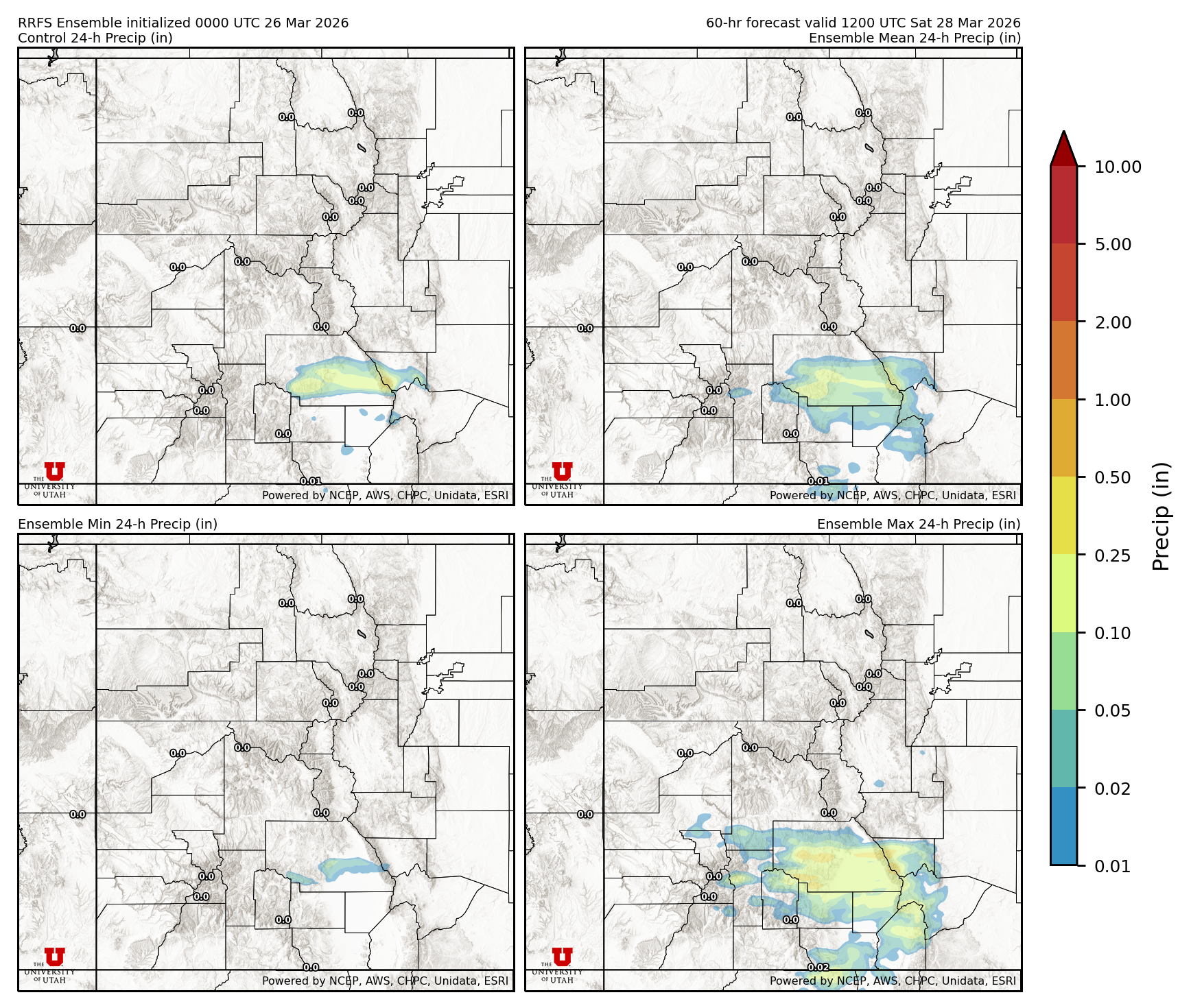 Latest RRFS total precipitation forecast