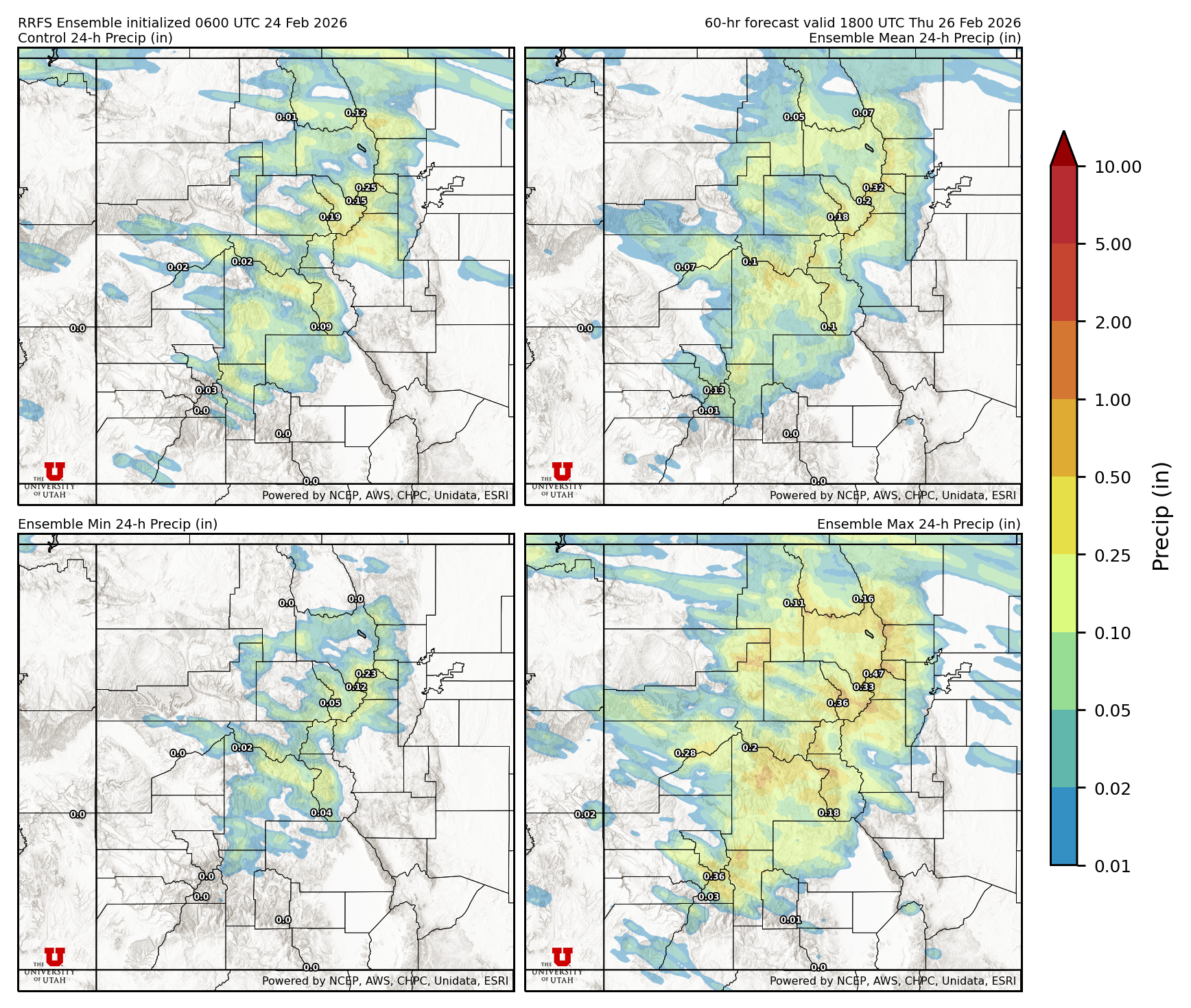 Latest RRFS total precipitation forecast