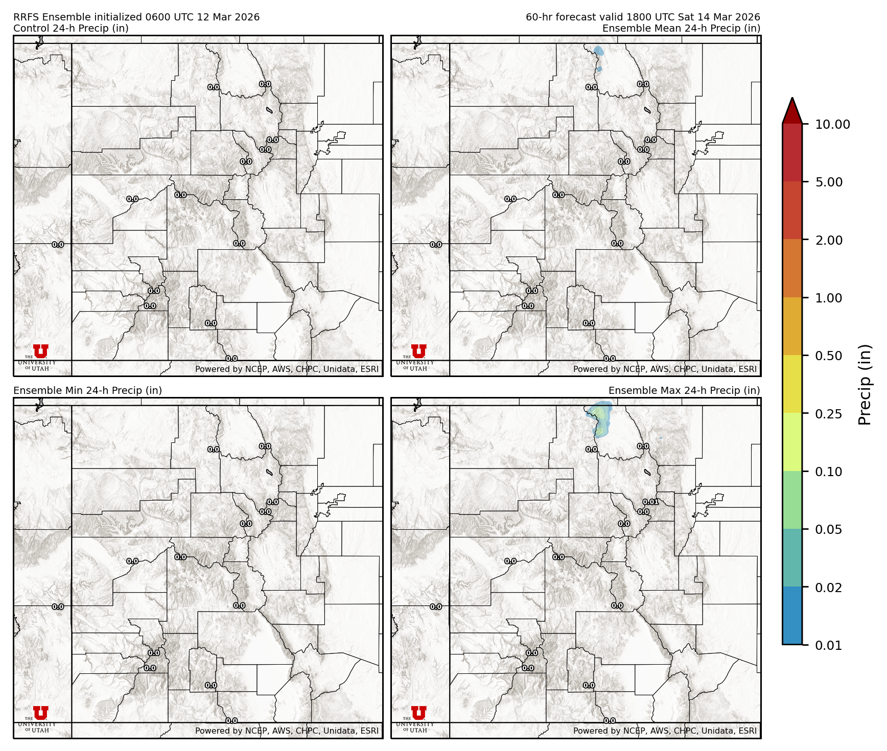 Latest RRFS total precipitation forecast