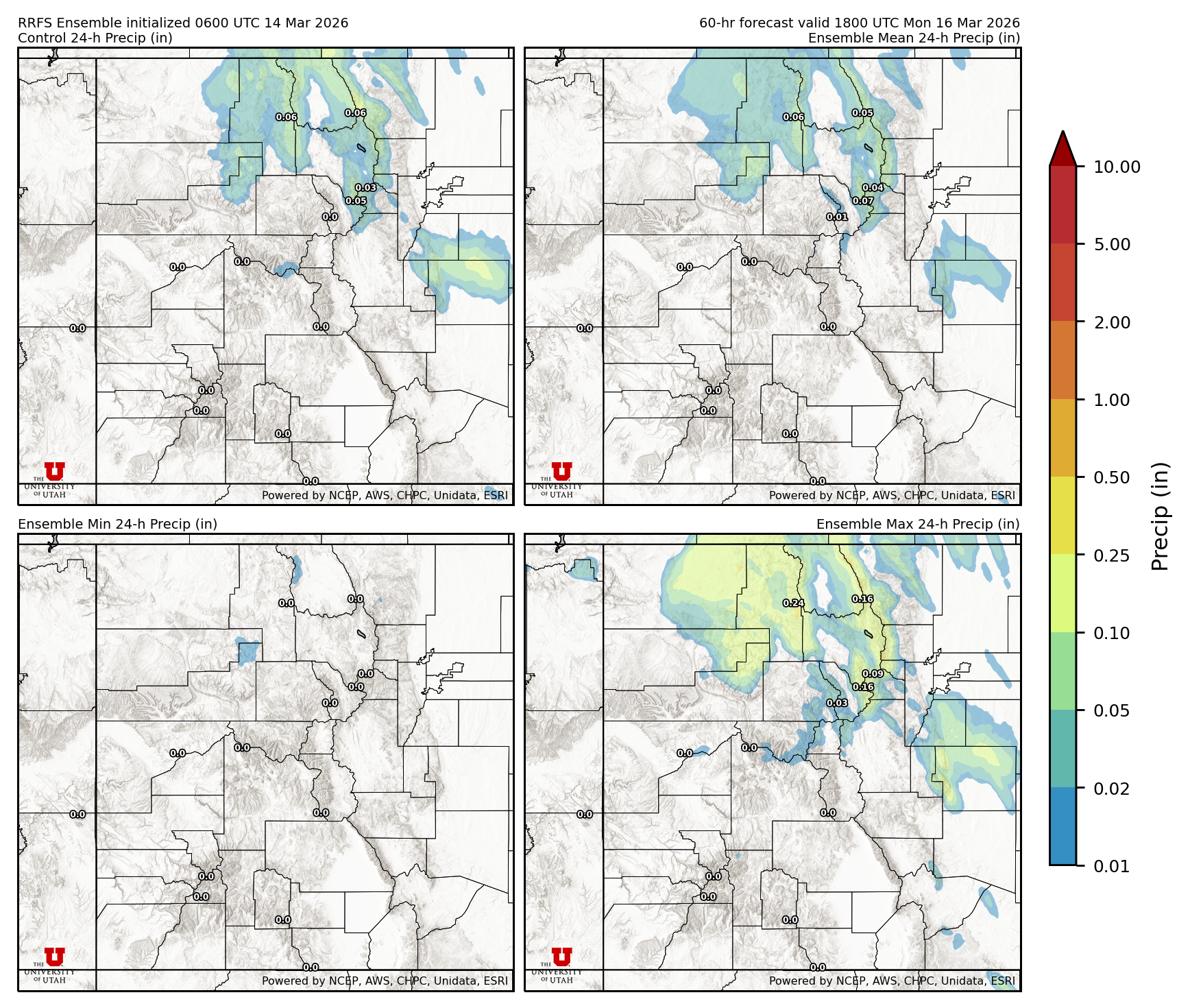 Latest RRFS total precipitation forecast