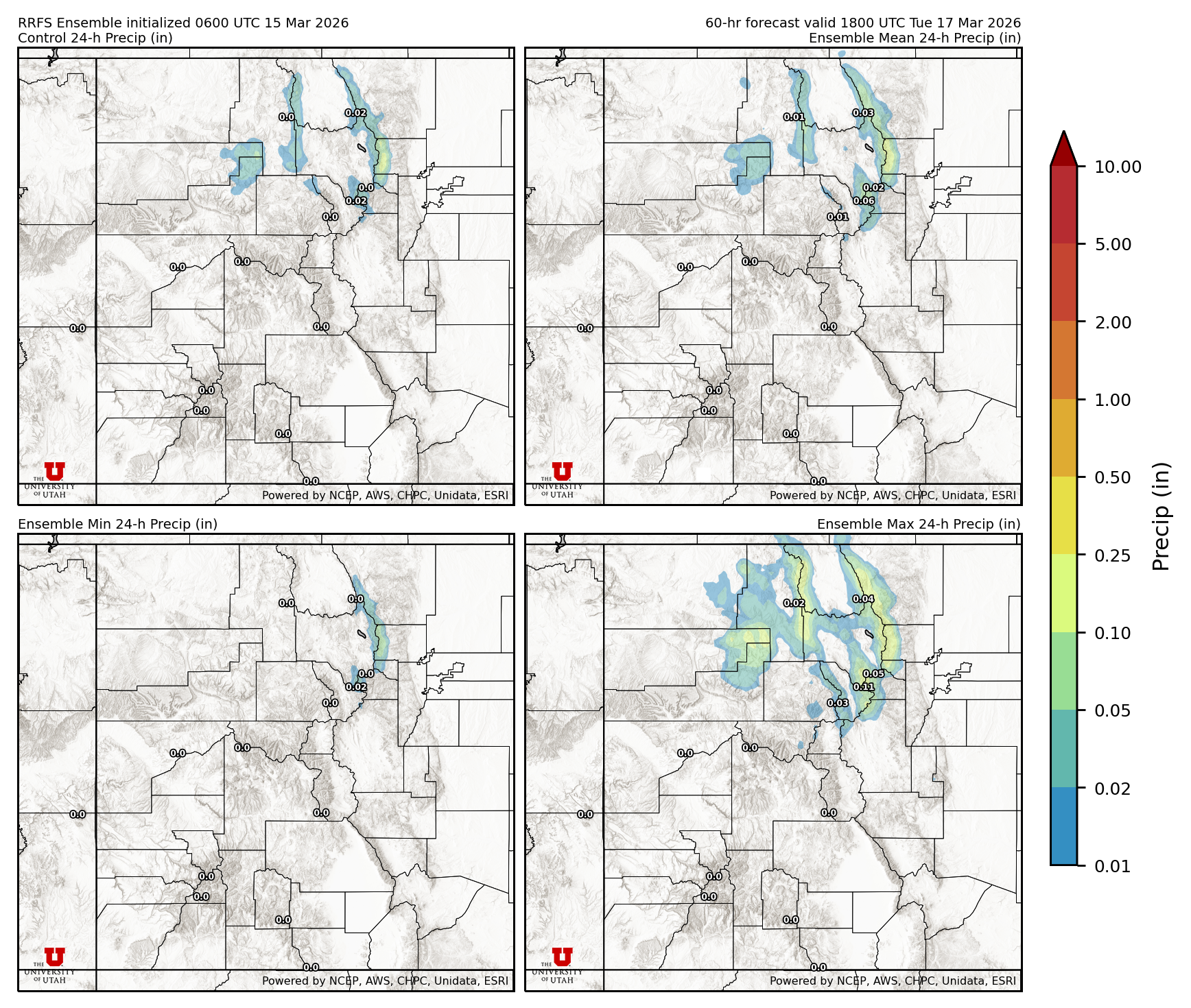 Latest RRFS total precipitation forecast