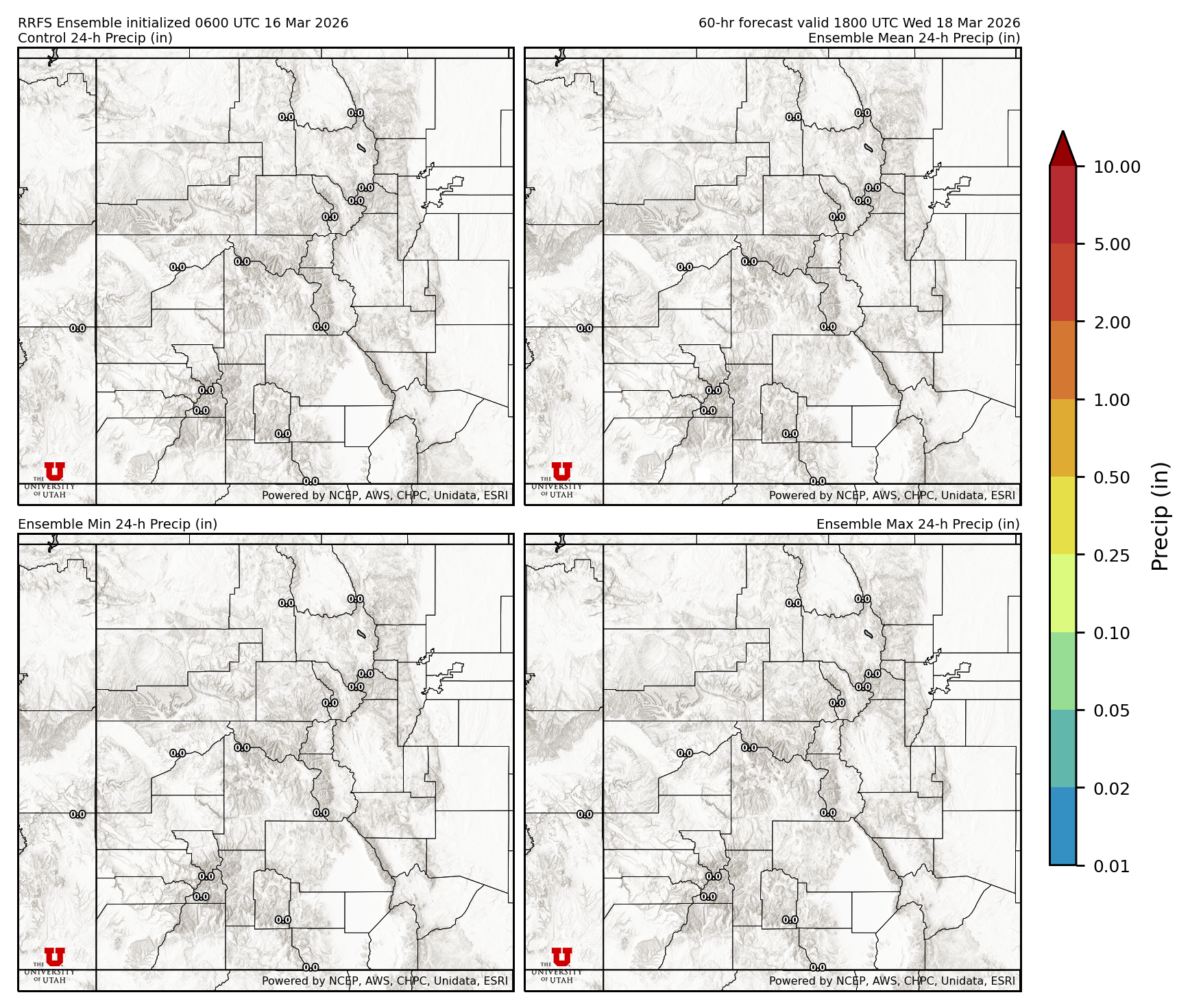 Latest RRFS total precipitation forecast