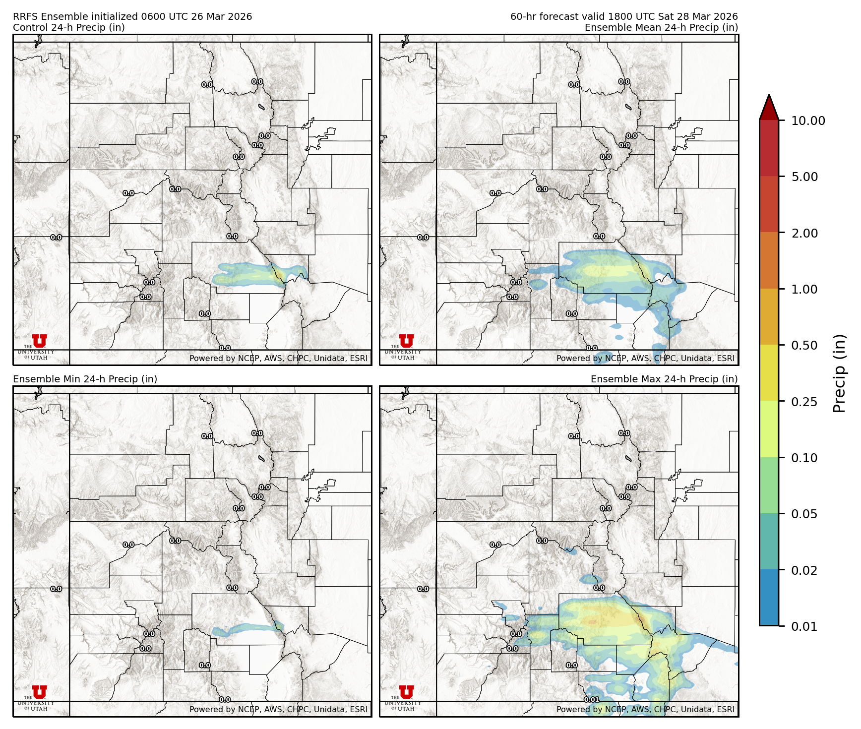 Latest RRFS total precipitation forecast