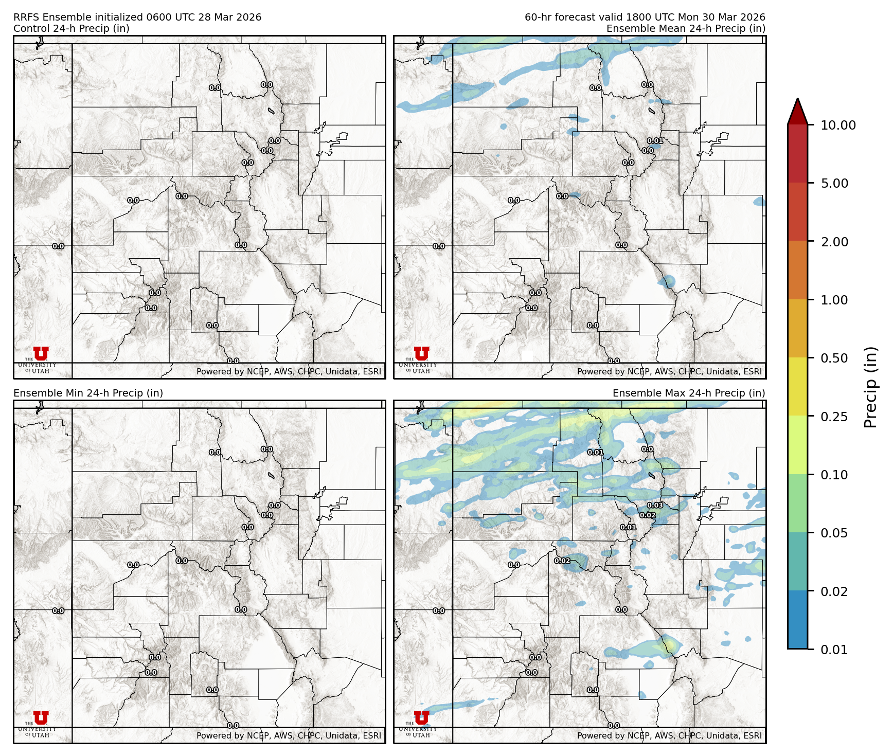 Latest RRFS total precipitation forecast