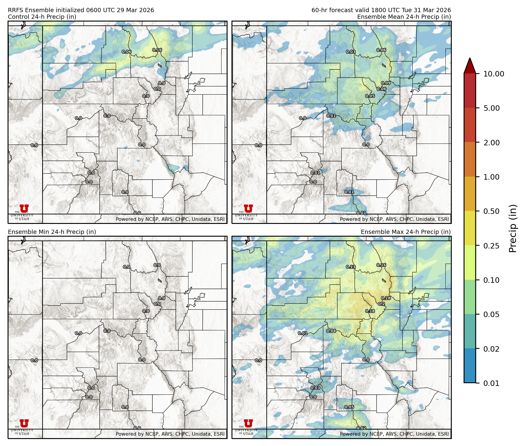 Latest RRFS total precipitation forecast