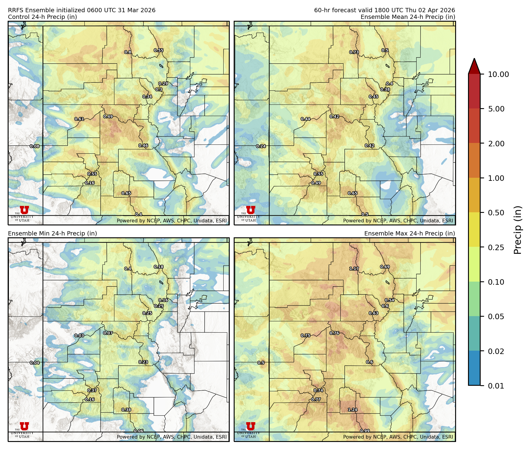 Click to enlarge the SFEF precipitation Latest RRFS total precipitation forecast