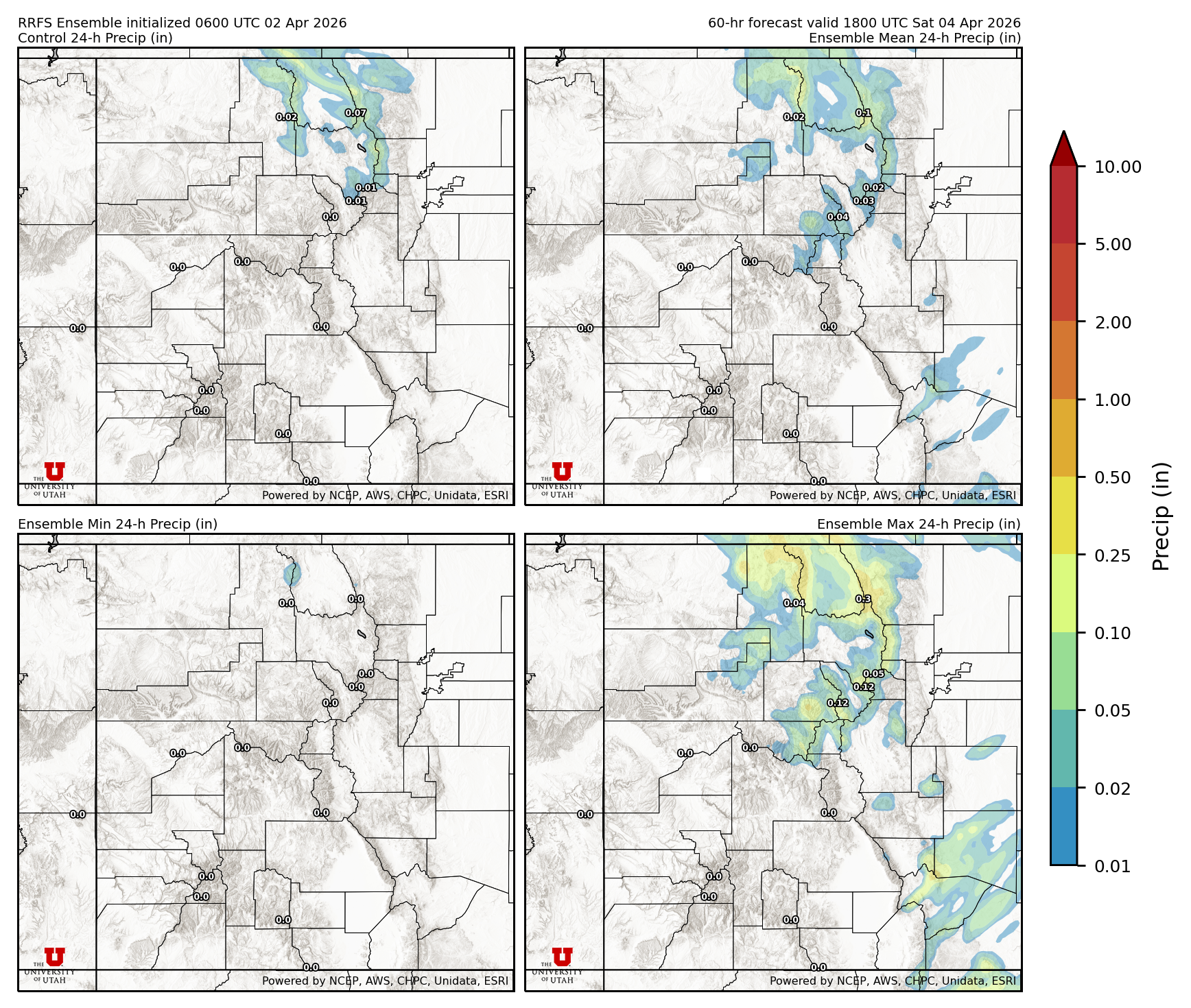 Latest RRFS total precipitation forecast