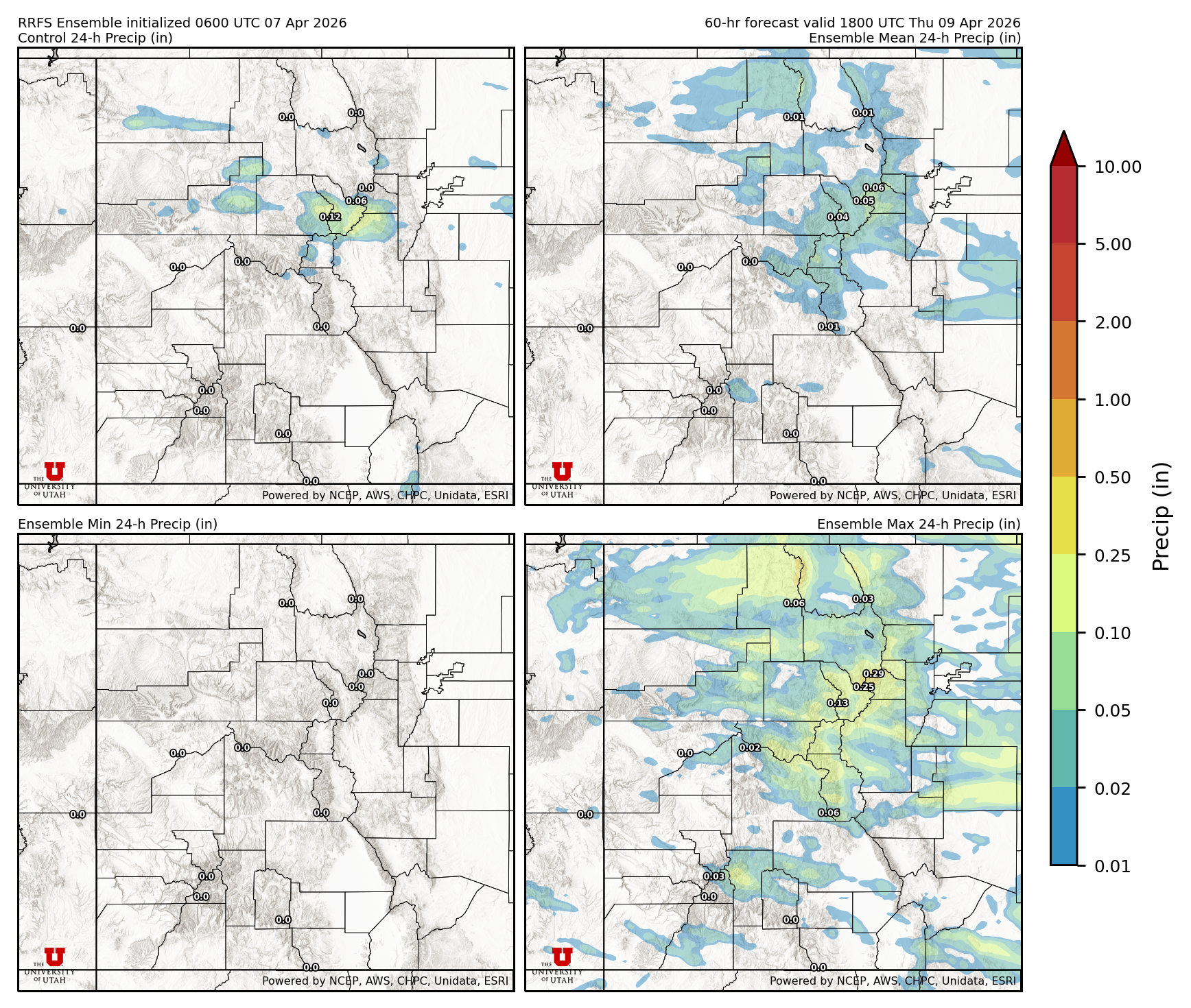 Latest RRFS total precipitation forecast