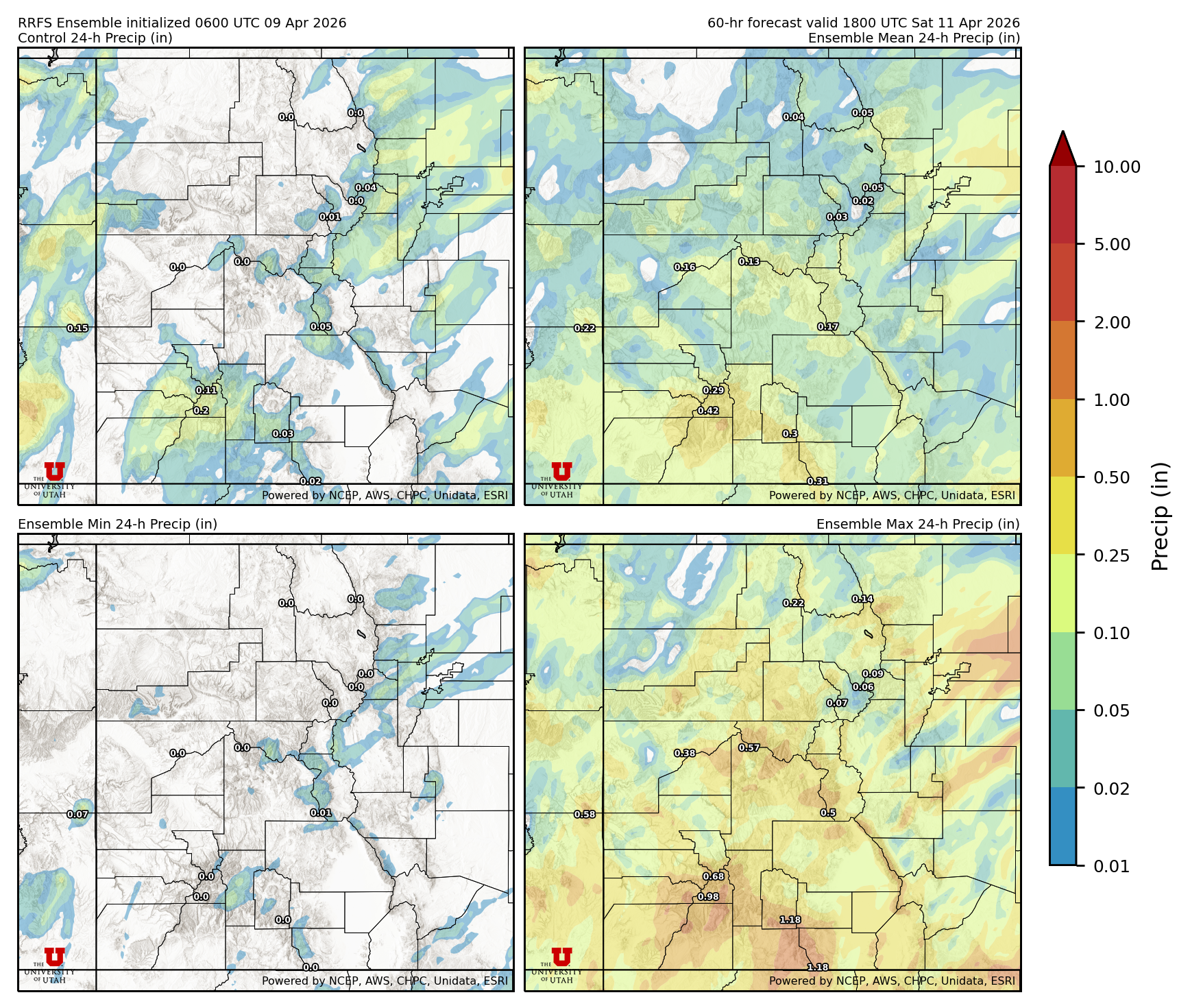 Latest RRFS total precipitation forecast