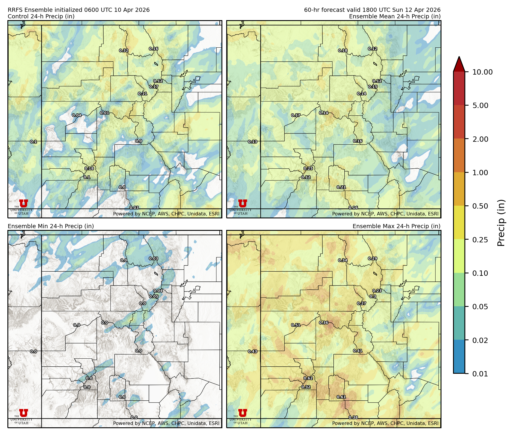 Latest RRFS total precipitation forecast