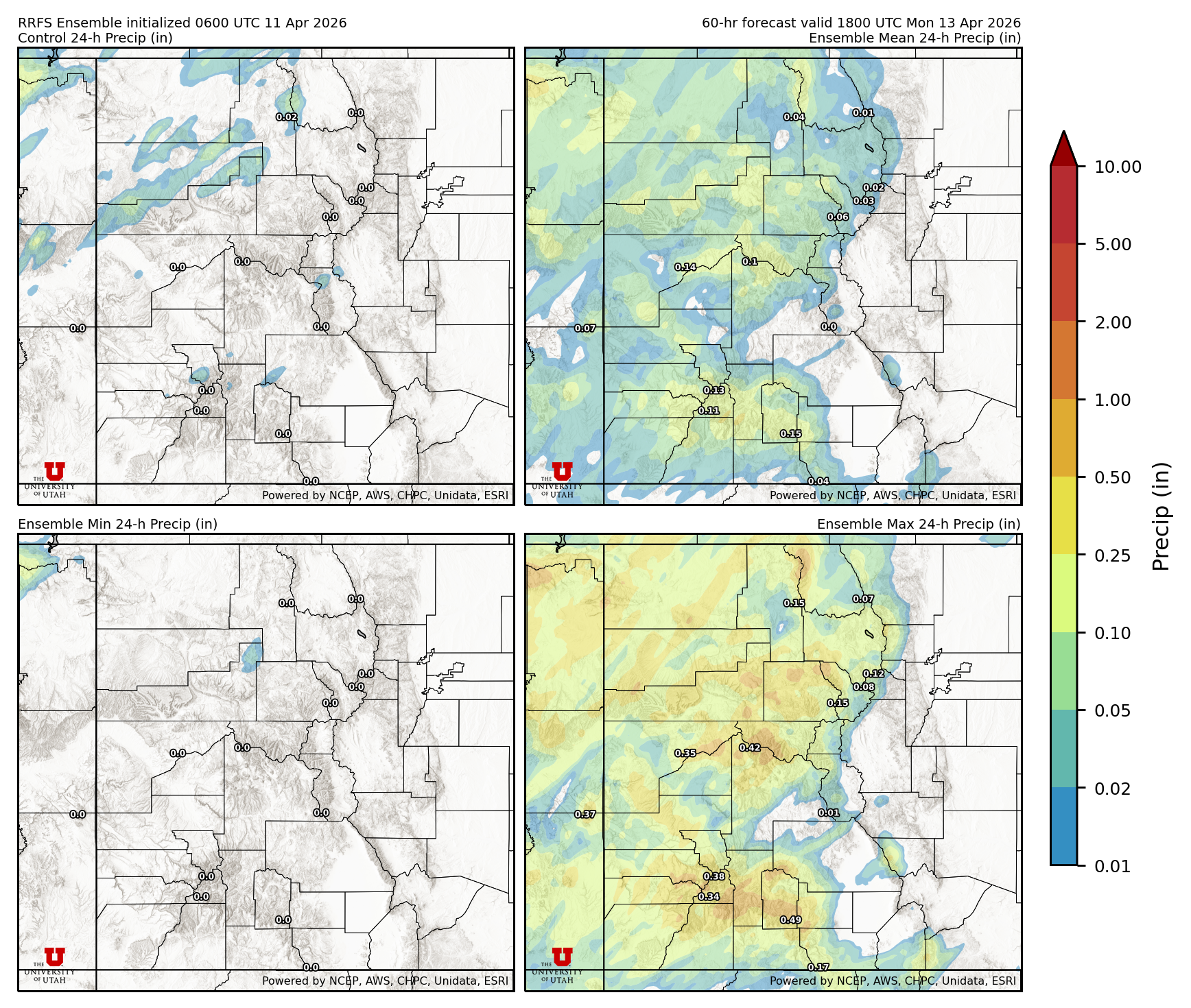 Click to enlarge the SFEF precipitation Latest RRFS total precipitation forecast