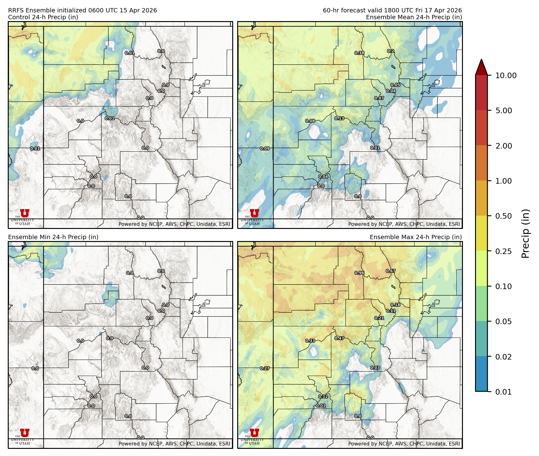 Latest RRFS total precipitation forecast