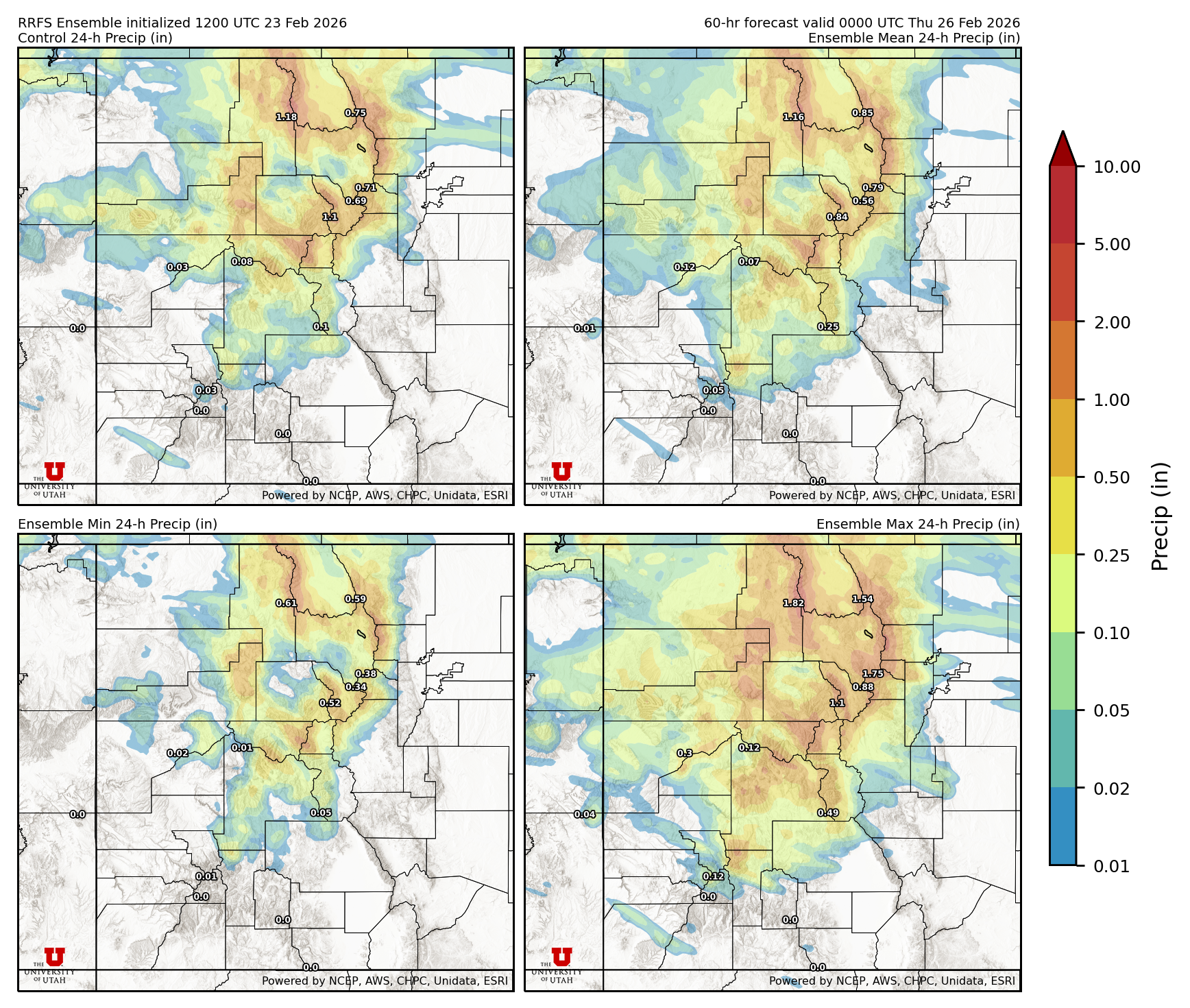 Click to enlarge the SFEF precipitation Latest RRFS total precipitation forecast
