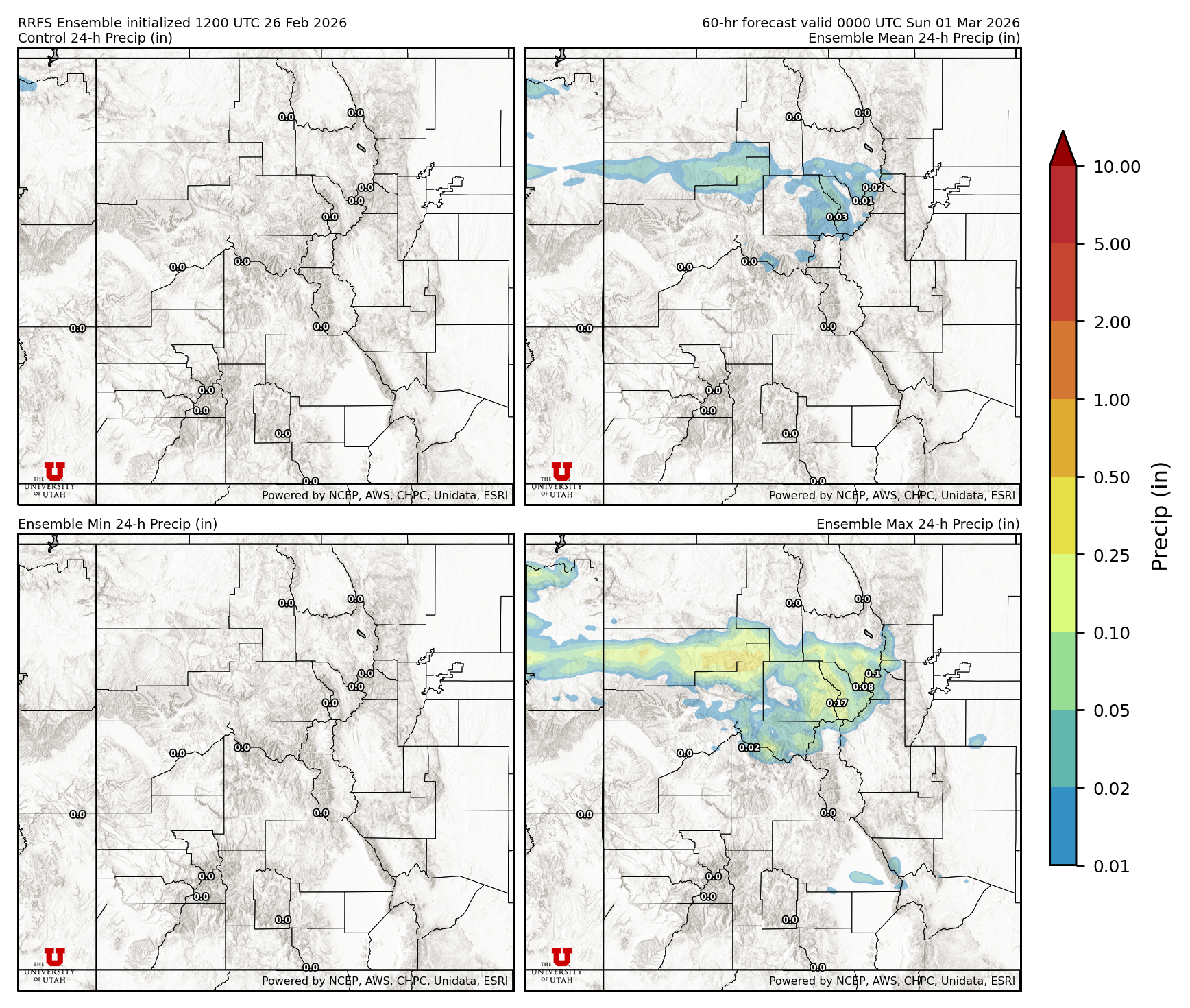Latest RRFS total precipitation forecast