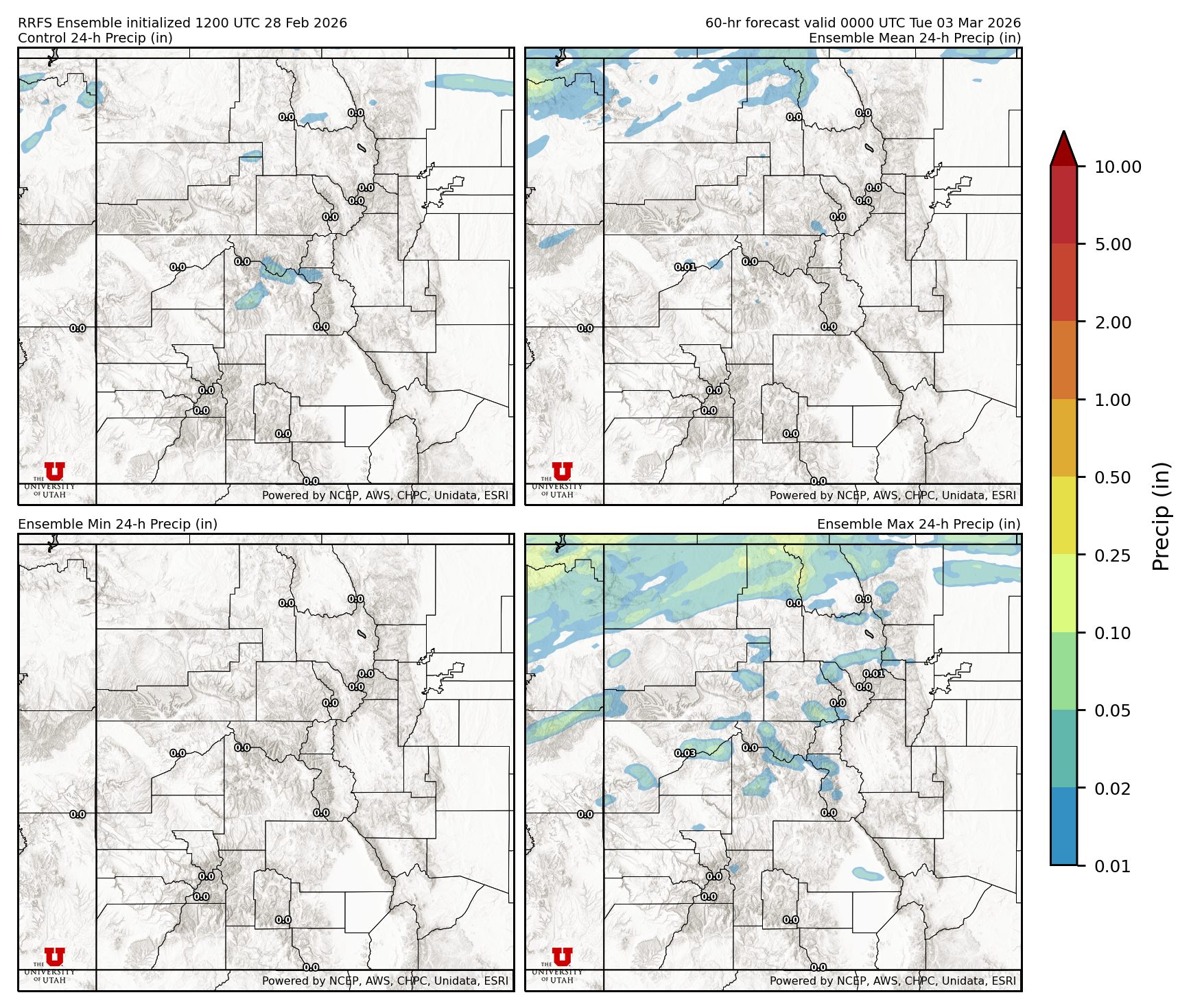 Latest RRFS total precipitation forecast
