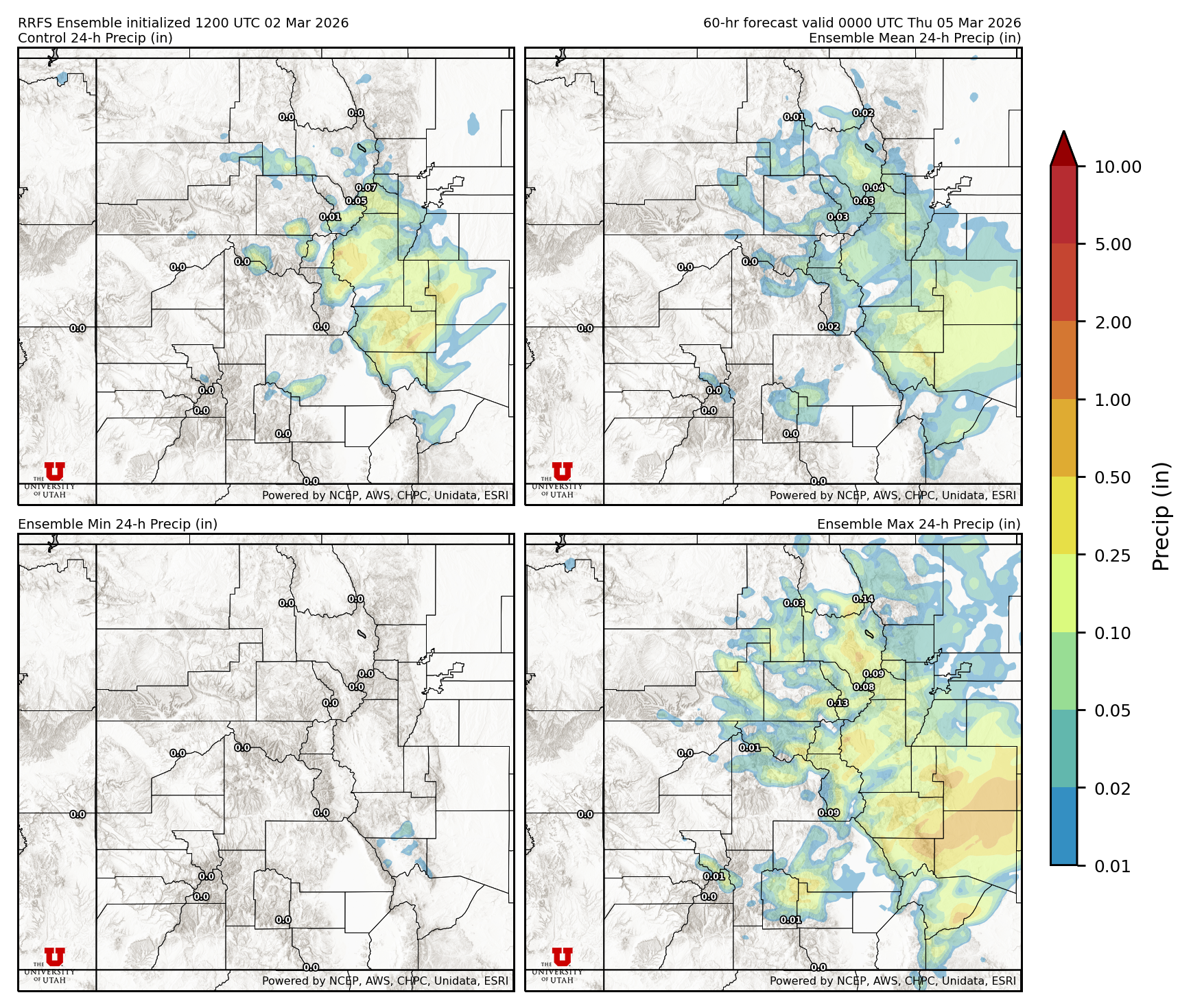 Latest RRFS total precipitation forecast