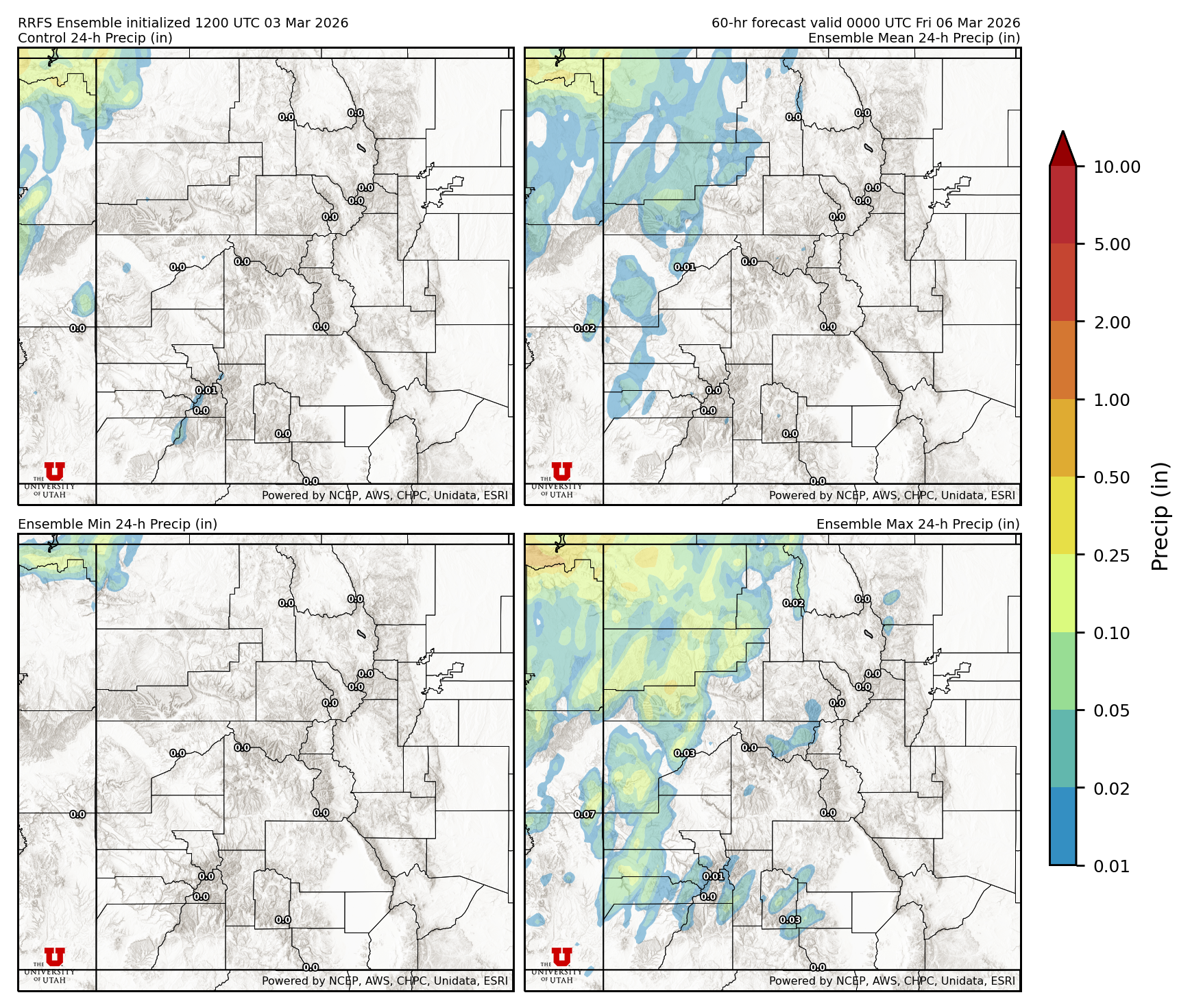 Latest RRFS total precipitation forecast