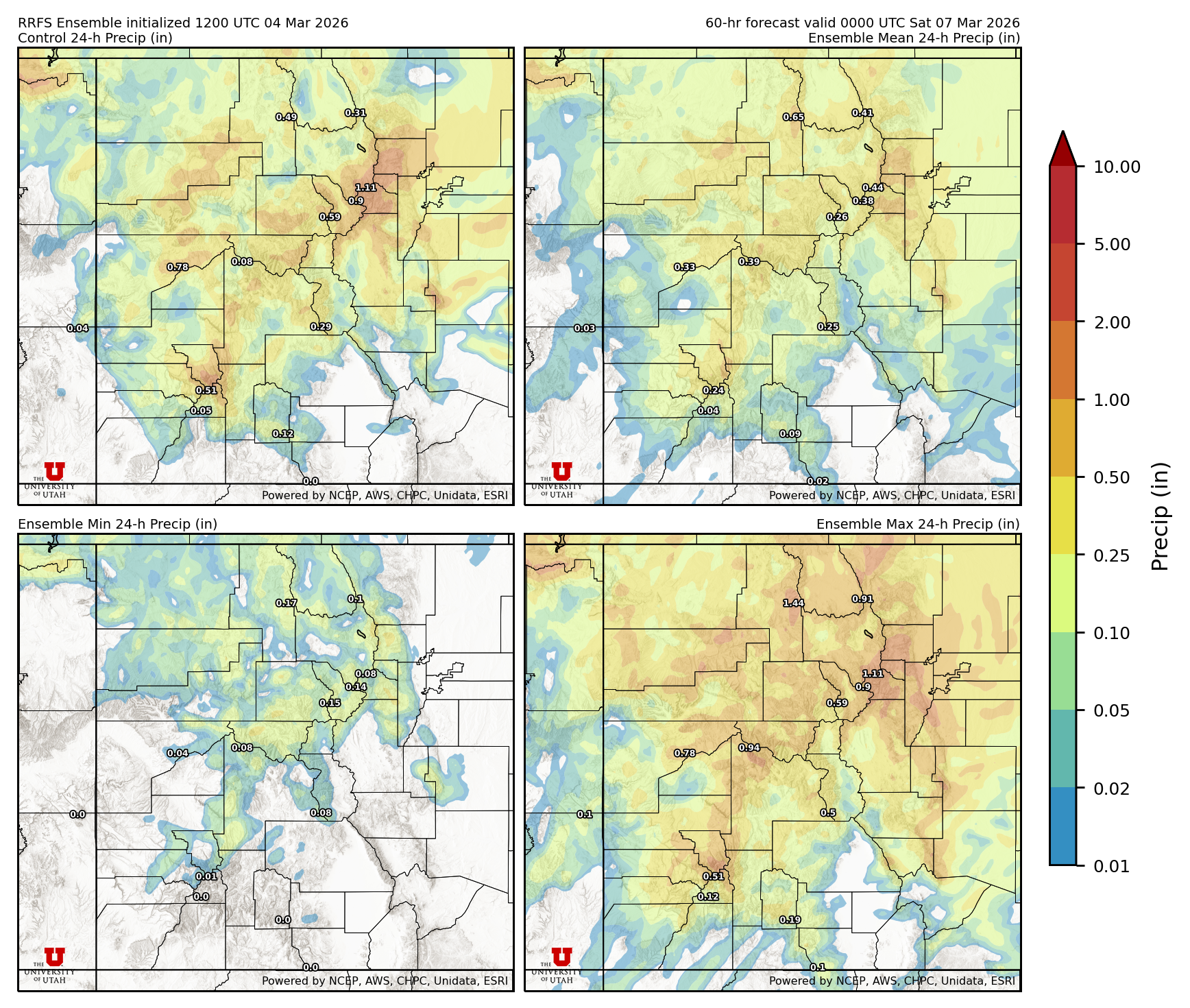 Click to enlarge the SFEF precipitation Latest RRFS total precipitation forecast