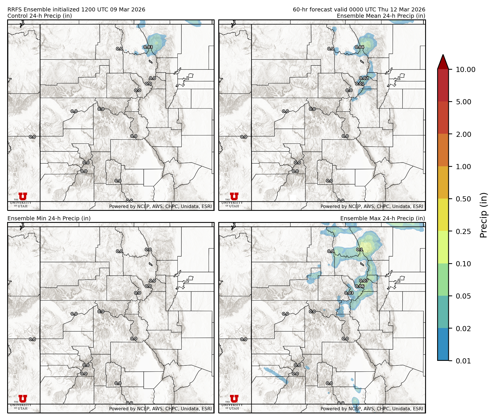 Latest RRFS total precipitation forecast