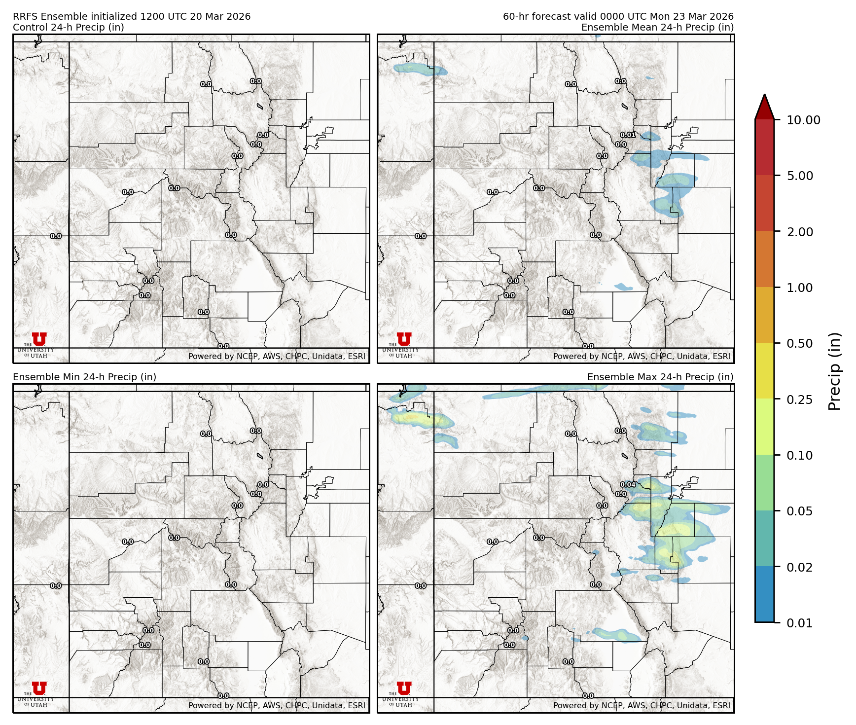 Latest RRFS total precipitation forecast