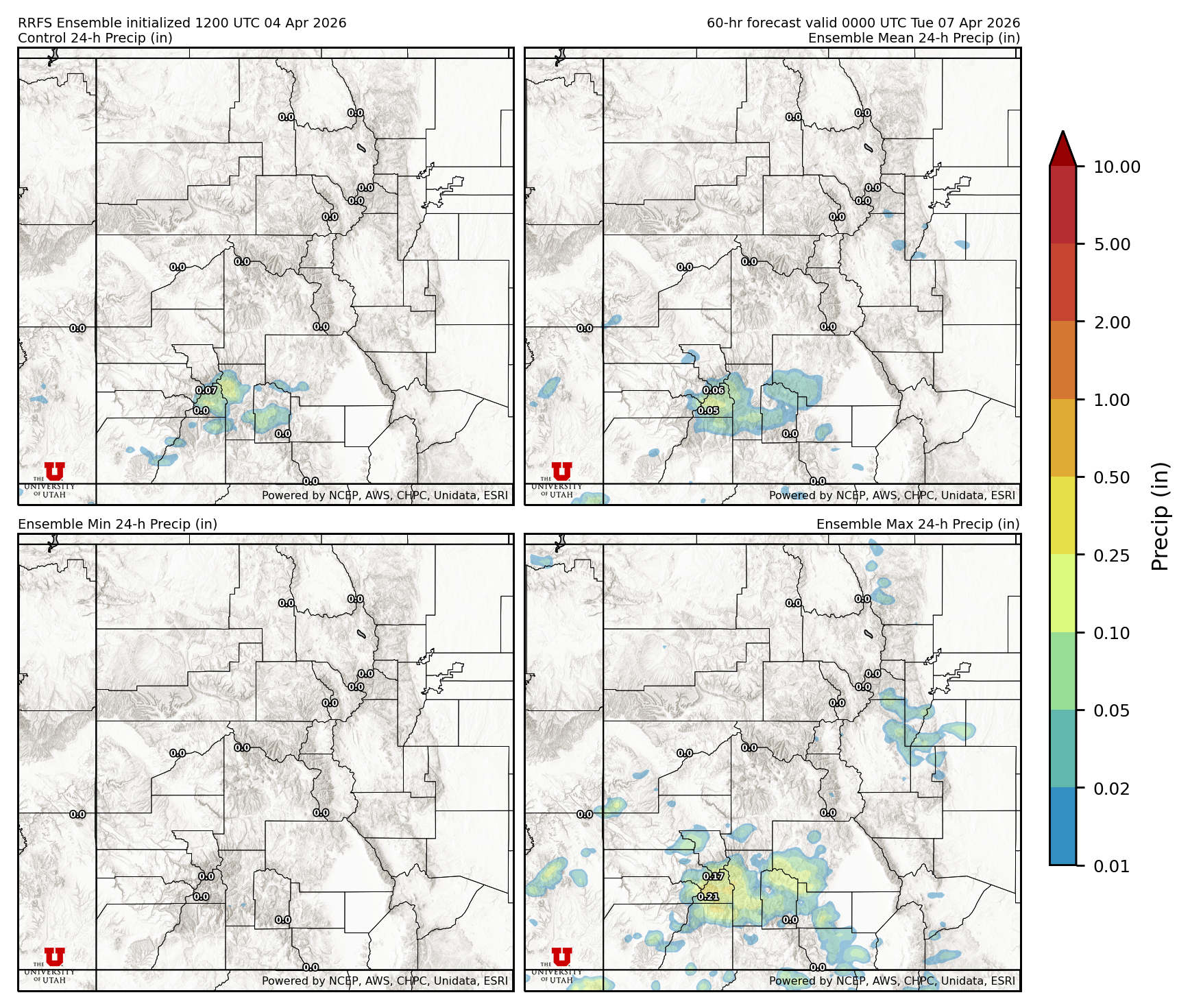 Latest RRFS total precipitation forecast