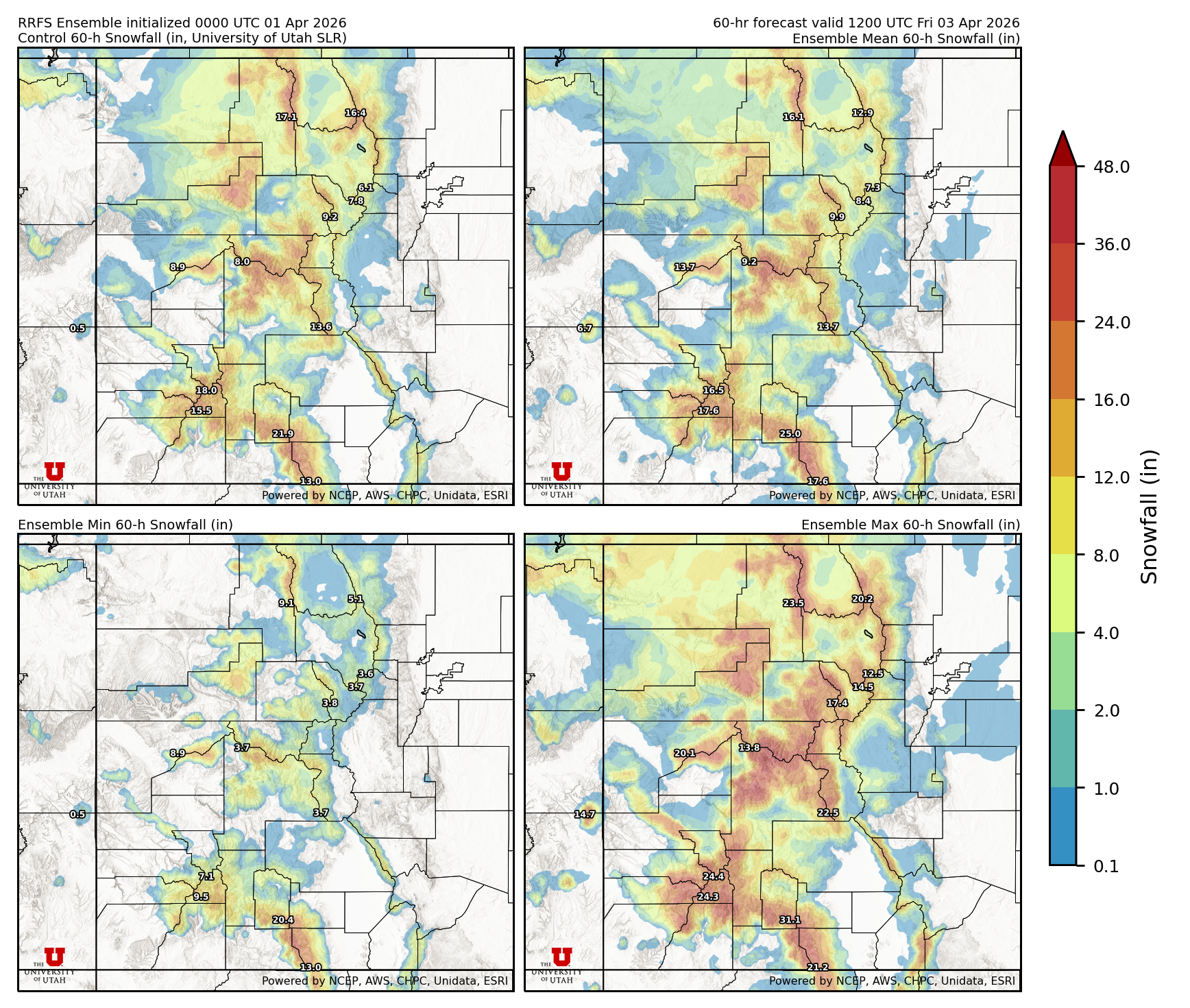 Latest RRFS snow forecast
