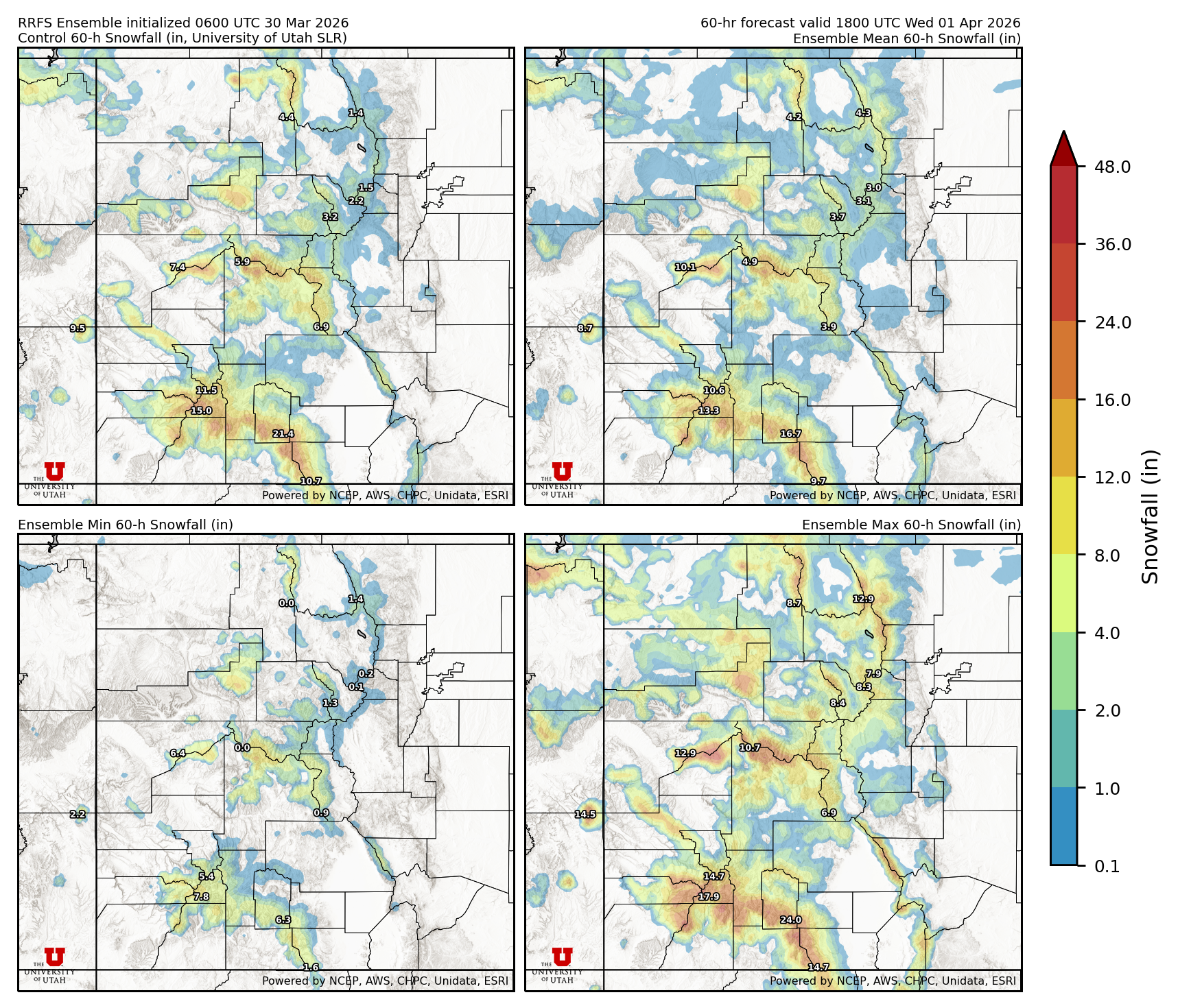 Latest RRFS snow forecast