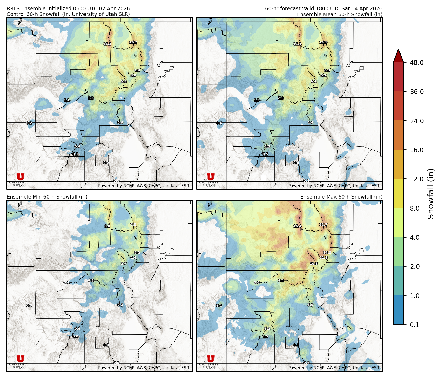 Latest RRFS snow forecast