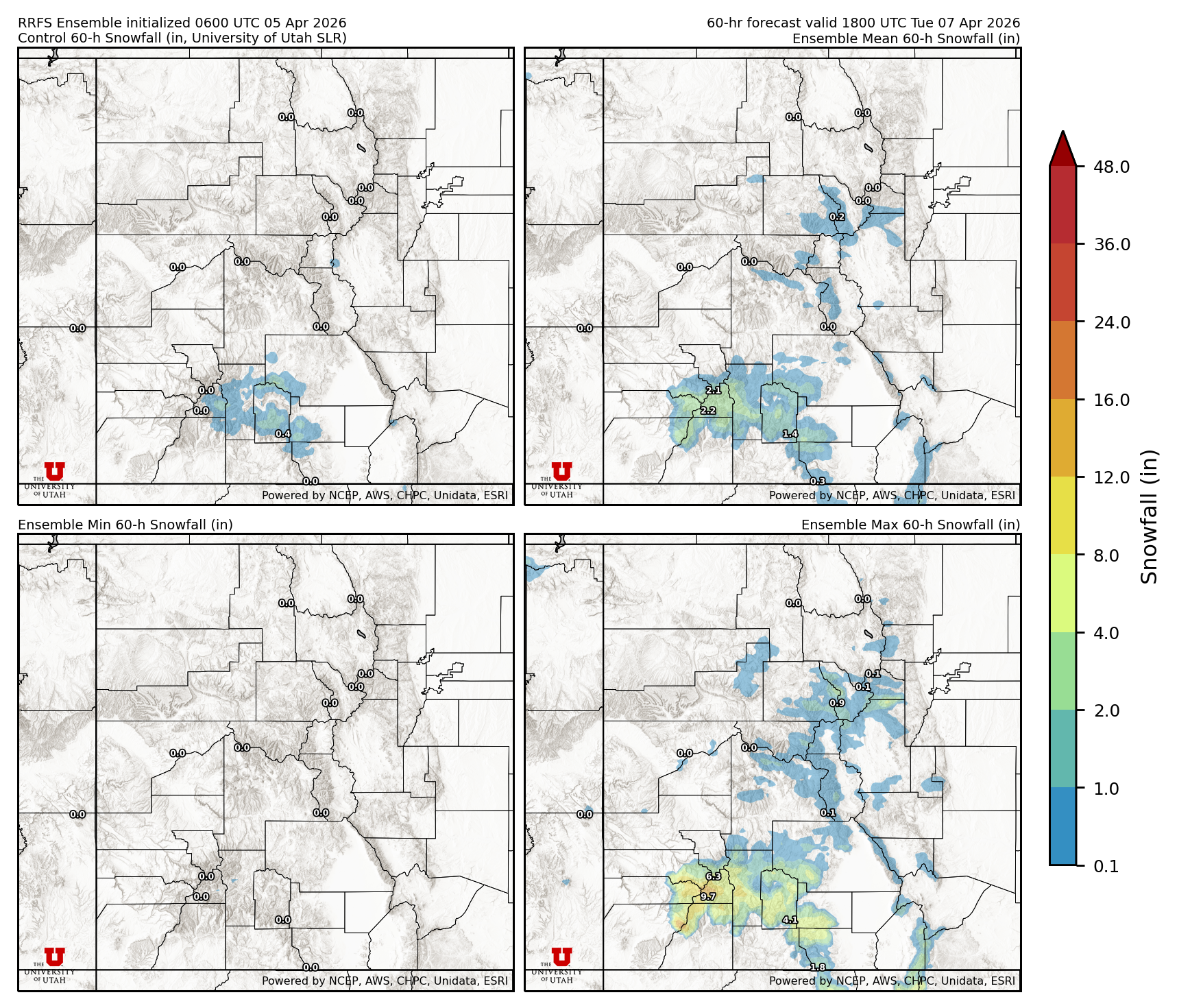 Click to enlarge the SFEF precipitation Latest RRFS snow forecast