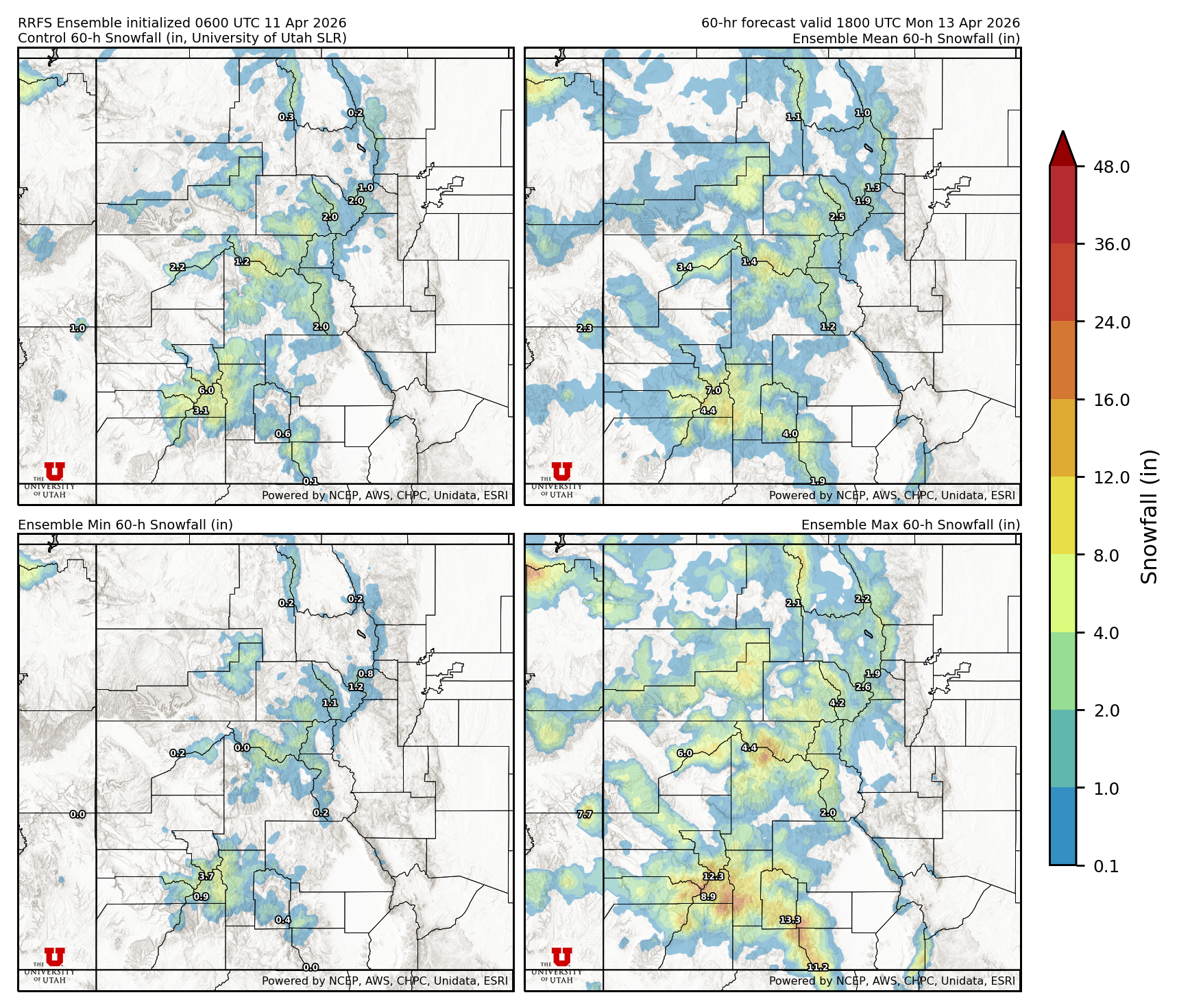 Click to enlarge the SFEF precipitation Latest RRFS snow forecast