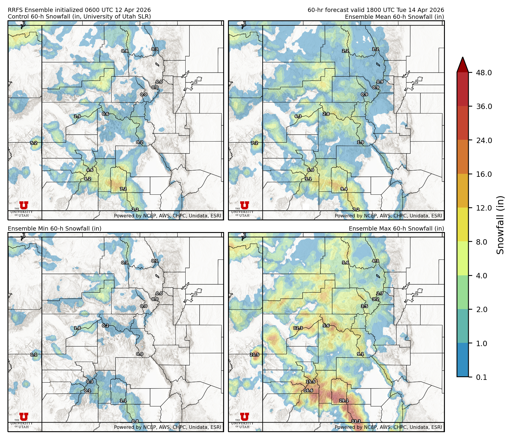 Latest RRFS snow forecast