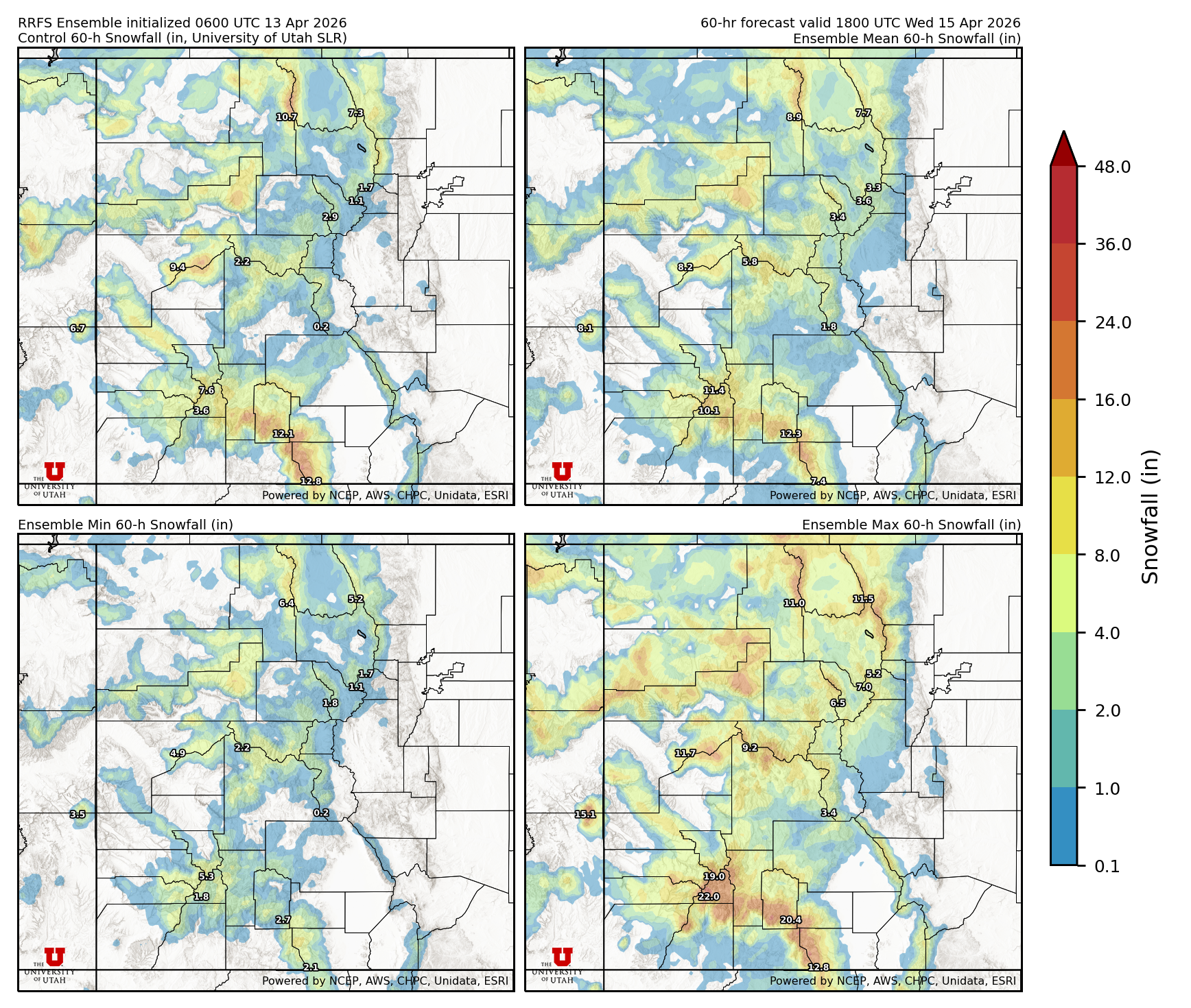 Latest RRFS snow forecast