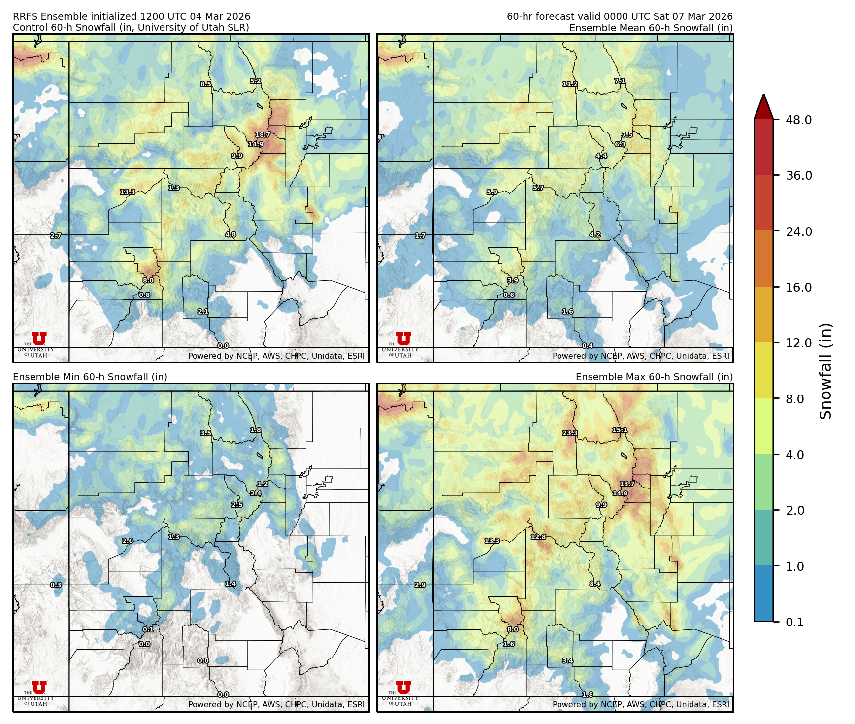Click to enlarge the SFEF precipitation Latest RRFS snow forecast