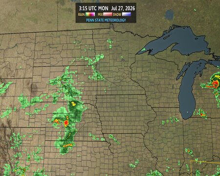 latest image of Northcentral radar