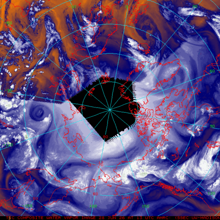 latest image of Arctic water vapor