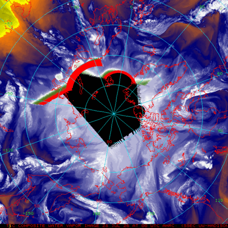 latest image of Arctic water vapor