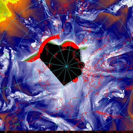 latest image of Arctic water vapor