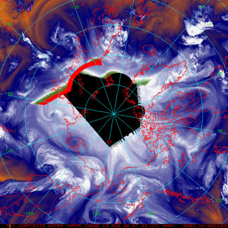latest image of Arctic water vapor