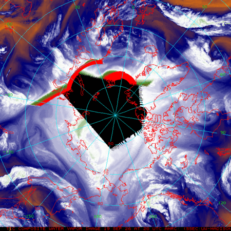 latest image of Arctic water vapor