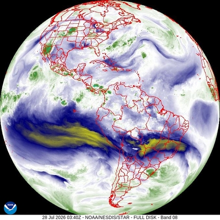 latest image of Eastern N. America water vapor