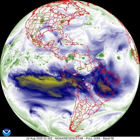 latest image of Eastern N. America water vapor