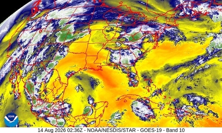 latest image of Eastern US water vapor