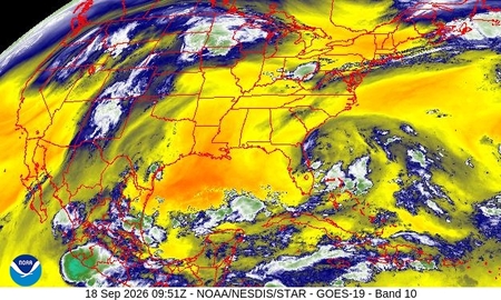 latest image of Eastern US water vapor