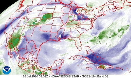 latest image of Eastern US water vapor