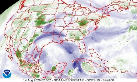 latest image of Eastern US water vapor
