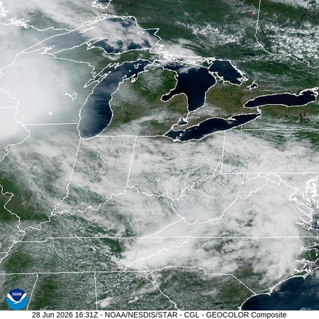 latest image of Central Great Lakes  geocolor