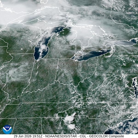 latest image of Central Great Lakes  geocolor