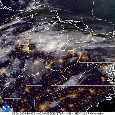 latest image of Central Great Lakes  geocolor