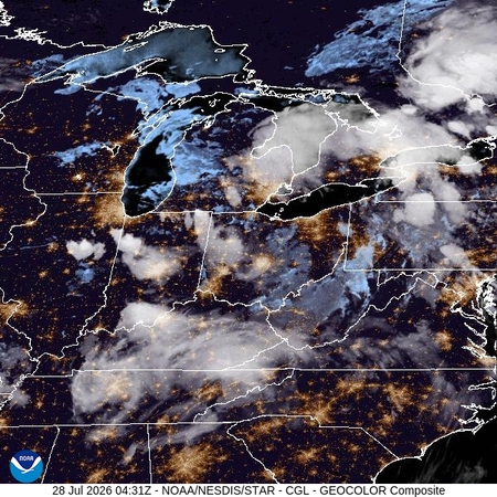 latest image of Central Great Lakes  geocolor