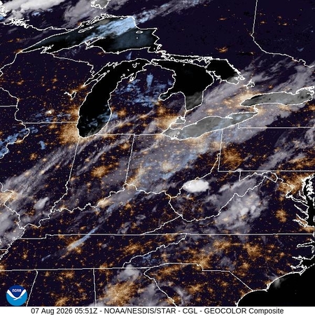 latest image of Central Great Lakes  geocolor